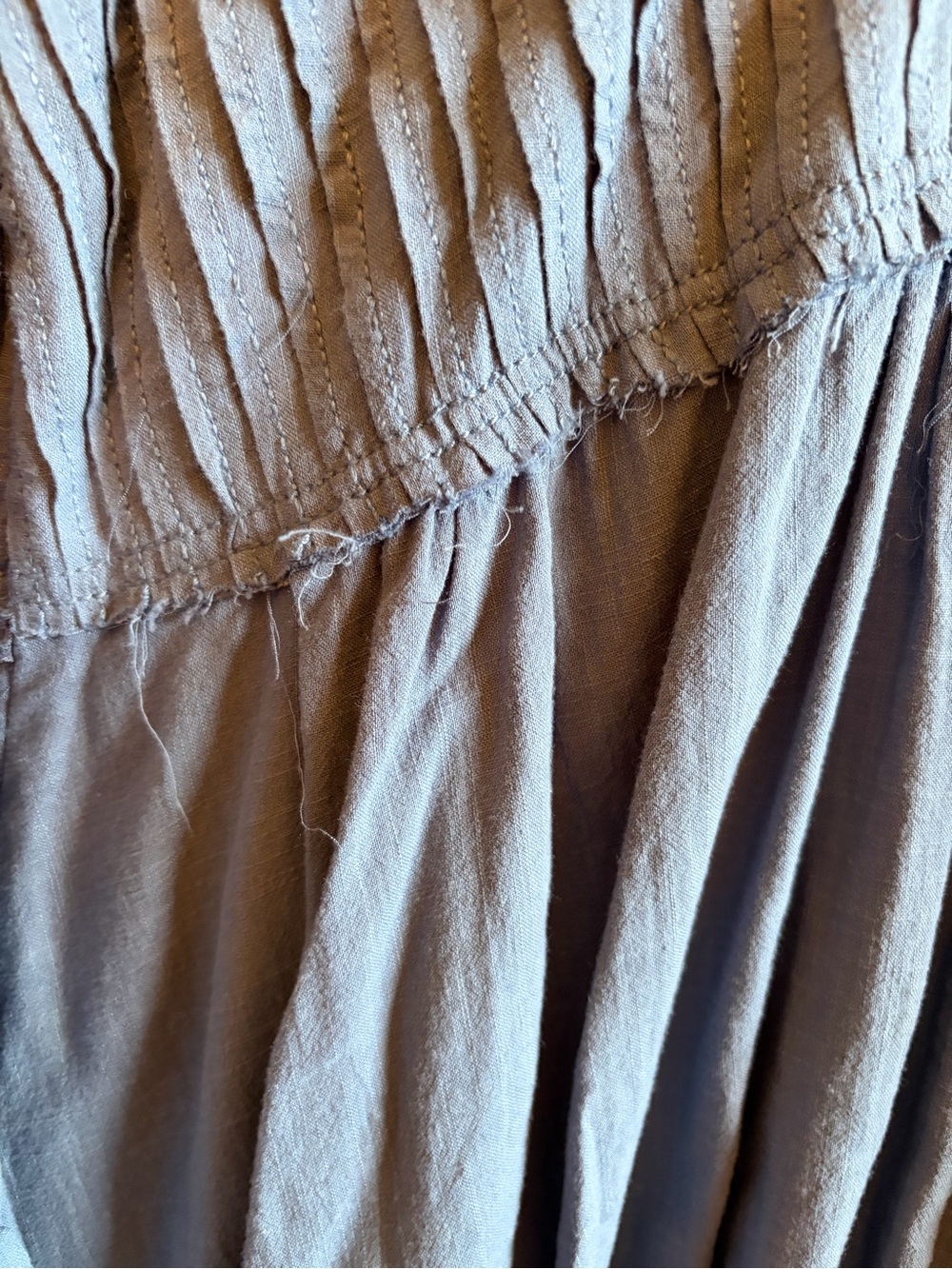 Pilcro Dusty Blue Button-Front Midi Shirtdress with Smocked Waist - Picture 9 of 13